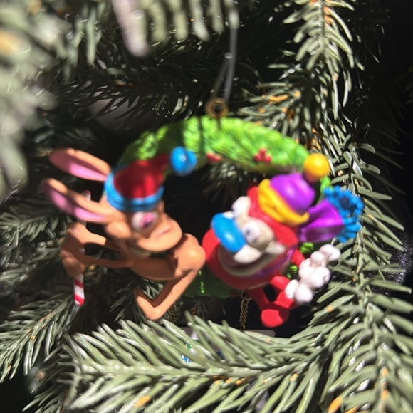 Ren & Stimpy Happy Happy Joy Joy Christmas decoration tree ornament 1996 vintage - Picture 5 of 5